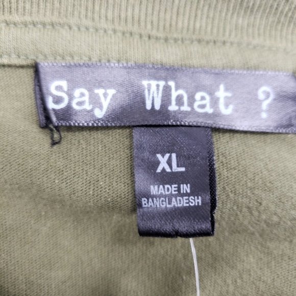 Say What? Distressed Girl Power Crop Tee Shirt NWT - Picture 6 of 7